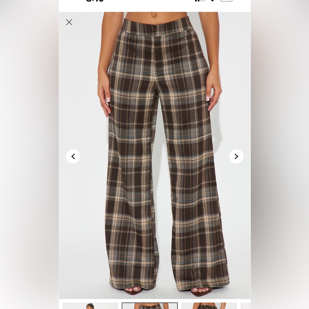 Plaid Wide-Leg Pants